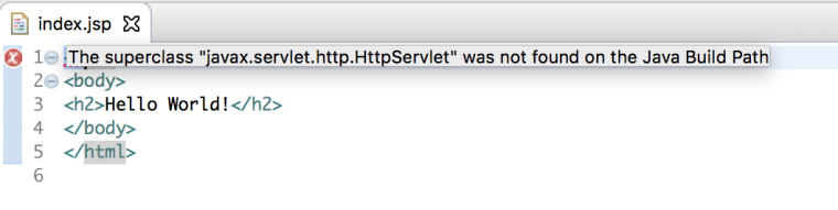 HttpServlet was not found err msg