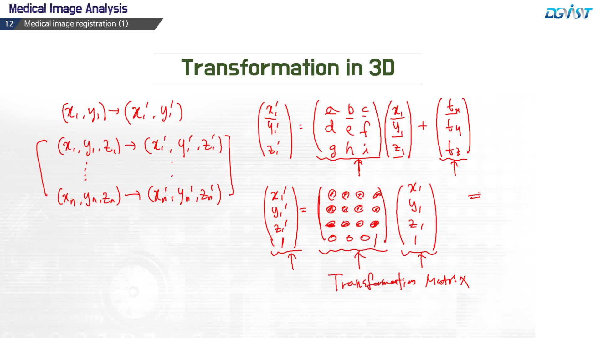  4 Transformation Matrix In 3D Edwith