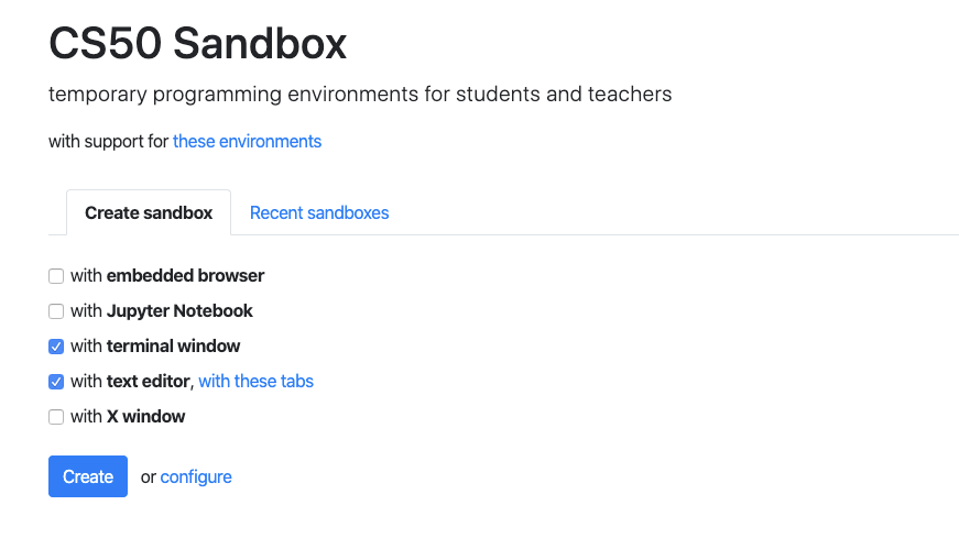 CS50 Sandbox 사용 방법 : C언어 코딩 웹 에디터 : 네이버 블로그