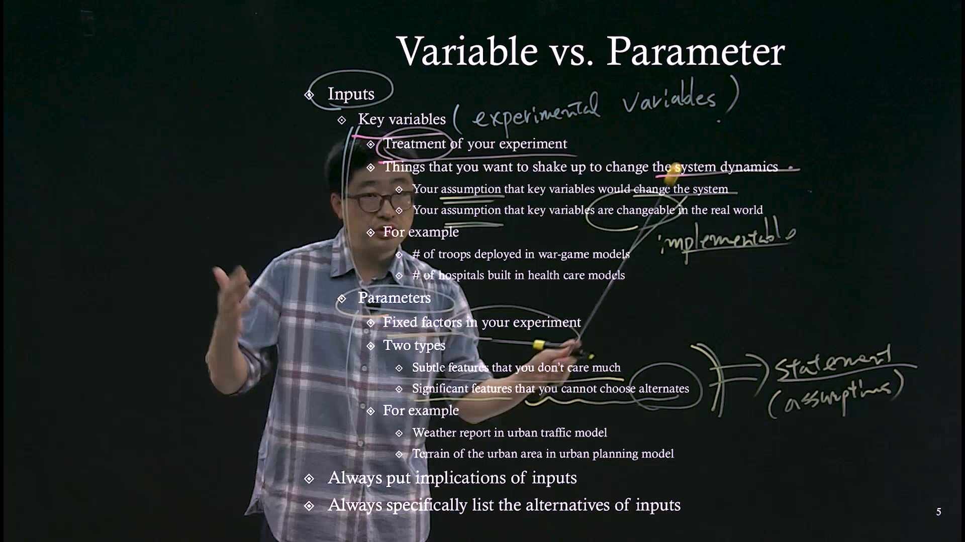  2 variable vs parameter kooc
